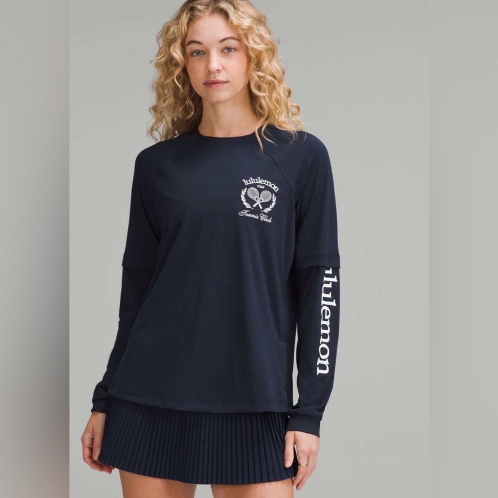 Lululemon Layered Long-Sleeve T-Shirt *Tennis Club
True Navy / White